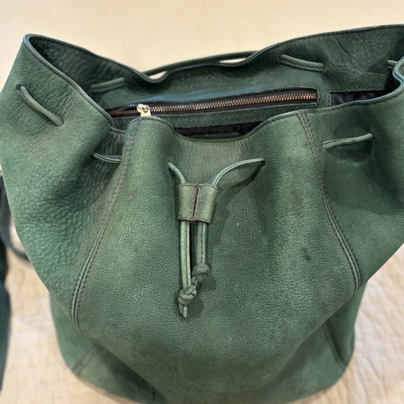 COACH Sage Green Suede Drawstring Backpack SONOMA Collection - Picture 2 of 6